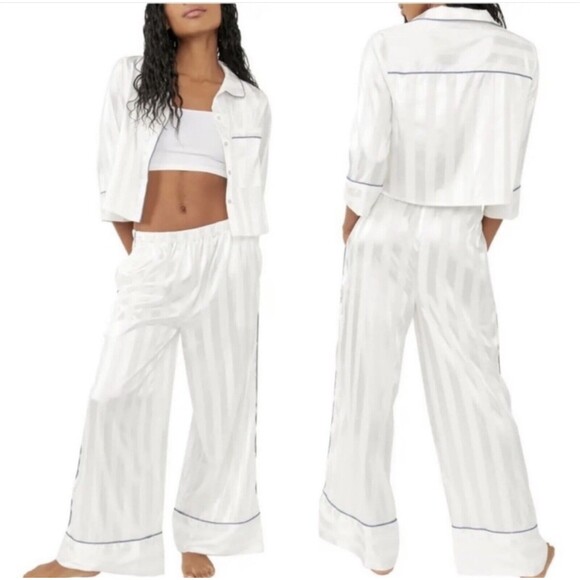 Intimately Free People Pajama Ivory Pajama Party Sleep Set L - Picture 4 of 9